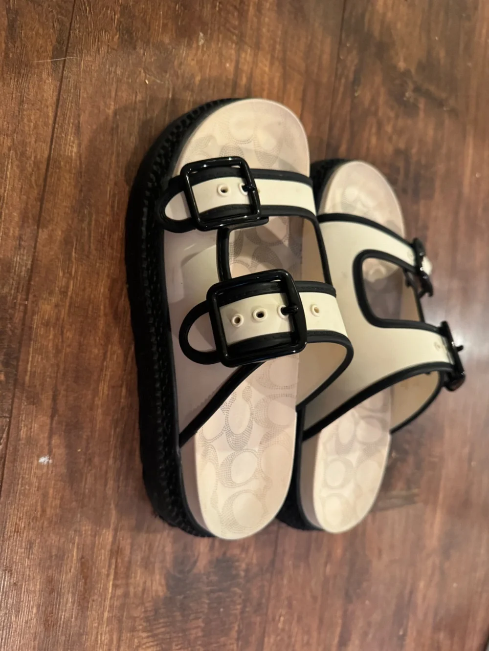Coach Women's Black and White Lainey Sandal